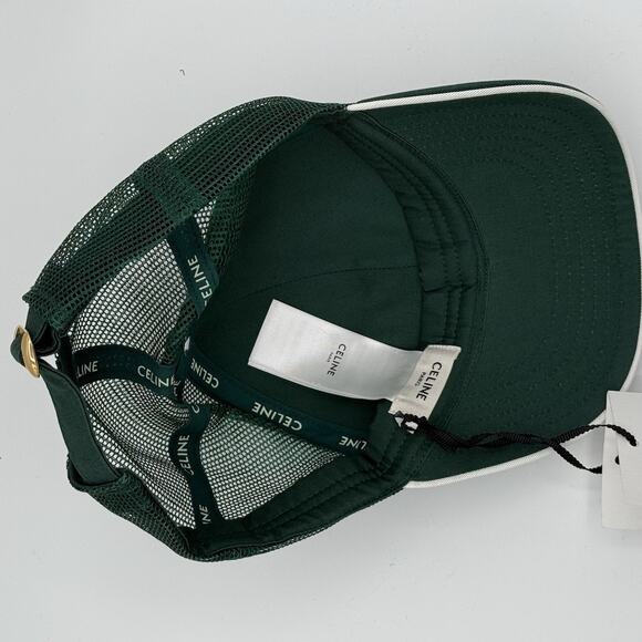 NWT Authentic Celine Triomphe Green Adjustable Baseball Cap - Picture 6 of 10